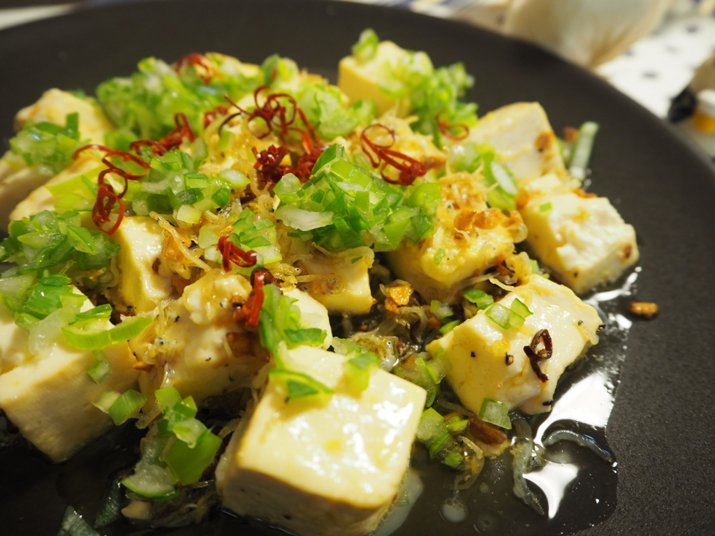 f:id:maido-doumo-naoyadesu:20161203132811j:plain 豆腐 豆腐ペペロンチーノ じゃこ豆腐